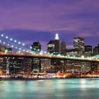 Miniatura fototapety Most z oświetleniem i wieżowce