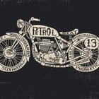 Miniatura fototapety Stylizowany motocykl vintage