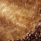 Miniatura fototapety Ziarna kawy na złotym tle