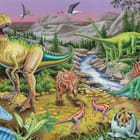 Miniatura fototapety Dinozaury na polanie dla dzieci