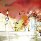 Miniatura fototapety Wejście z ozdobną latarnią