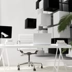 Miniatura fototapety Czarno-białe sześciany w przestrzeni we wnętrzu biura