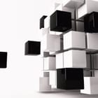 Miniatura fototapety Czarno-białe sześciany w przestrzeni