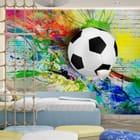 Miniatura fototapety Piłka Nożna na Tle Graffiti - aranżacja w pokoju dziecka
