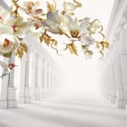 Miniatura fototapety Magnolie na złotych gałęziach