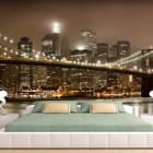 Miniatura fototapety Nocny Most z Wieżowcami we wnętrzu sypialni