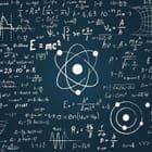Miniatura fototapety Atom i równania na ciemnym tle