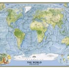 Miniatura fototapety Mapa świata z kontynentami i oceanami