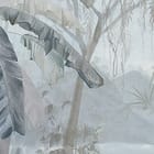 Miniatura fototapety Tropikalny las z palmami - jakość wydruku i struktura materiału