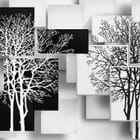 Miniatura fototapety Geometryczne drzewa w kwadratach