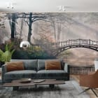 Miniatura fototapety Mostek nad spokojną wodą we wnętrzu salonu