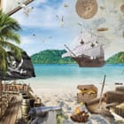 Miniatura fototapety Statek piracki na tropikalnej plaży