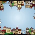 Miniatura fototapety Kolorowe Budynki w Ramce