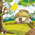 Miniatura fototapety Domek z dachem krytym strzechą