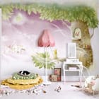 Miniatura fototapety Drzewo z domkiem w pniu we wnętrzu pokoju dziecka