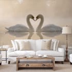 Miniatura fototapety Łabędzie w delikatnej mgle we wnętrzu salonu