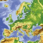 Miniatura fototapety Mapa fizyczna Europy i okolic