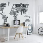 Miniatura fototapety Typograficzna Mapa Świata we wnętrzu biura