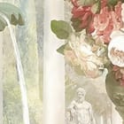Miniatura fototapety Miejski mural z fontanną i rzeźbami - jakość wydruku i struktura materiału