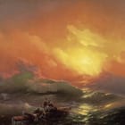 Miniatura fototapety Tratwa na wzburzonym morzu