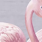 Miniatura fototapety Flamingi w spokojnej scenerii - realne zdjęcie w rolce