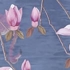 Miniatura fototapety Flamingi wśród kwitnących magnolii - jakość wydruku i struktura materiału