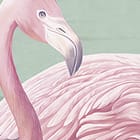 Miniatura fototapety Flamingi w wodzie z magnoliami - realne zdjęcie w rolce