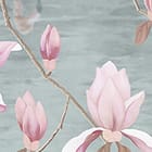Miniatura fototapety Flamingi w wodzie z magnoliami - jakość wydruku i struktura materiału
