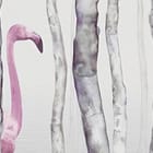 Miniatura fototapety Flamingi w lesie z mglistym tłem - realne zdjęcie w rolce