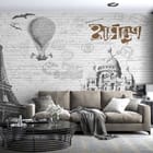 Miniatura fototapety Paryska architektura z balonem - aranżacja w salonie