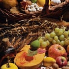 Miniatura fototapety Kosz pełen owoców i warzyw