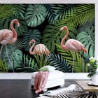 Miniatura fototapety Flamingi wśród zieleni - aranżacja w salonie