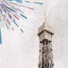 Miniatura fototapety Surrealistyczny Paryż z Wieżą Eiffla - jakość wydruku i struktura materiału
