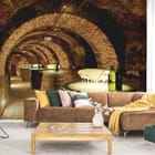 Miniatura fototapety Kamienne sklepienia piwnicy we wnętrzu salonu