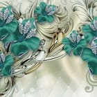 Miniatura fototapety Turkusowe kwiaty z kryształkami