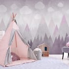 Miniatura fototapety Góry z Pastelowymi Szczytami - aranżacja w pokoju dziecka