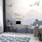 Miniatura fototapety Samoloty nad Pastelowymi Górami - aranżacja w pokoju nastolatka