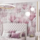 Miniatura fototapety Magnolie na gałęziach w rozkwicie - aranżacja w sypialni