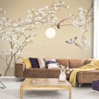 Miniatura fototapety Gałęzie Magnolii i Księżyc - aranżacja w salonie