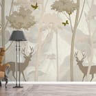 Miniatura fototapety Jelenie w lesie pośród drzew - aranżacja w przedpokoju