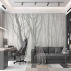Miniatura fototapety Zimowy las z nagimi gałęziami - aranżacja w salonie