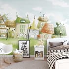 Miniatura fototapety Kolorowe Fantazyjne Domki - aranżacja w pokoju nastolatka