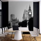 Miniatura fototapety Wieża zegarowa Londynu nad rzeką - aranżacja w biurze