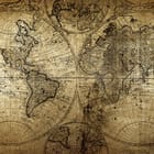 Miniatura fototapety Stara Mapa Świata z Kontynentami