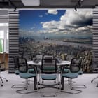 Miniatura fototapety Panorama miasta z wieżowcami - aranżacja w biurze