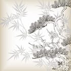 Miniatura fototapety Bonsai z Kwiatami i Bambusem