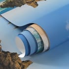 Miniatura fototapety Plaża z palmami i skałami - realne zdjęcie w rolce