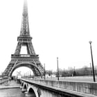 Miniatura fototapety Wieża Eiffla z mostem i rzeką