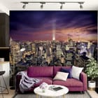 Miniatura fototapety Nocna Panorama Miasta z Wieżowcami - aranżacja w salonie