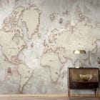 Miniatura fototapety Stara mapa świata z kontynentami - aranżacja w przedpokoju